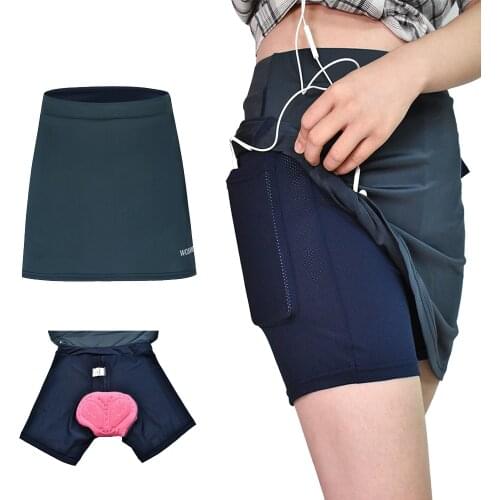 Womens Cycling Skirts Shorts with Gel Padded Gel Underpant Downhill Bicycle Underwear Ladies skirt Shorts Pockets