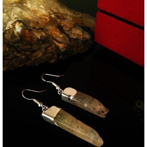 Dr Stone Natural Stone Women Fluorite Stone silver plated Earrings KRB231 373144213