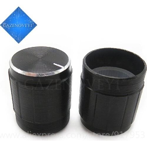 10pcs/lot 15*17mm aluminum alloy potentiometer 15*17 knob rotary switch volume control knob black In Stock