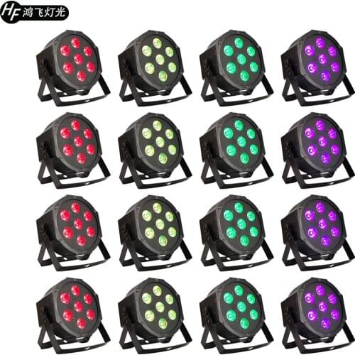 16pcs/lot 7X12W led par light RGBW 4in1 flat par led dmx512 dj dyeing par light