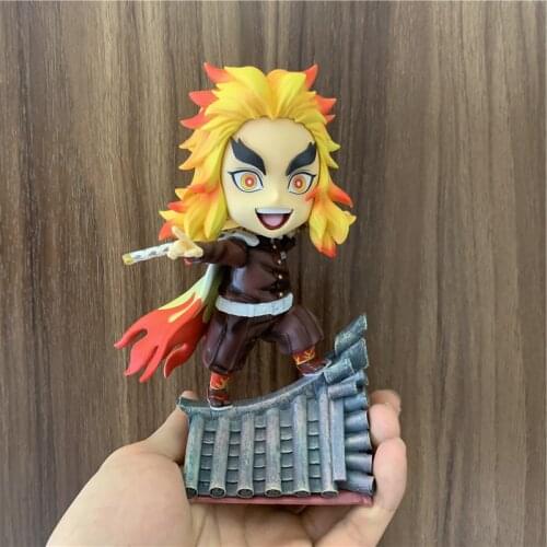18cm Demon Slayer Rengoku Kyoujurou Yan Zhu Q Standing GK Ver. PVC Action Figure Kimetsu no Yaiba Tanjirou Inosuke Model Toy