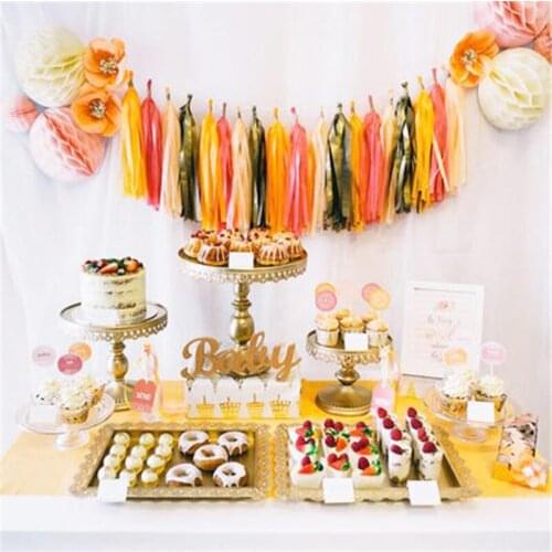 20pcs Mixed DIY Tissue Paper Tassel Garland Flower Craft Wedding Kids Birthday Party New Year Decor Baby Shower Favors Supplies