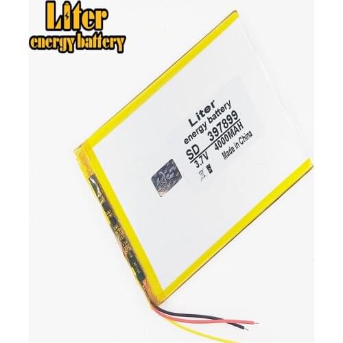 3 line 3.7V,4000mAH (polymer lithium ion battery) Li-ion battery for tablet pc 7 inch 8 inch 9inch 397899
