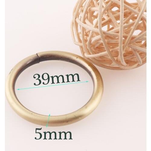 38MM Metal Bronze O Rings Buckles Clasp Choker Leather Belt Handbag 4 PCS Key Chains Strap Hardware O-Ring Webbing