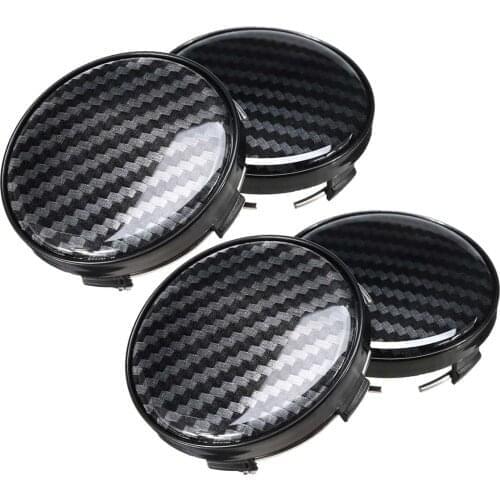 4pcs Carbon Fiber Racing 58mm 60mm Wheel Center Hub Caps Black Wheel Dust-proof Covers Label Car Styling Auto Accessories