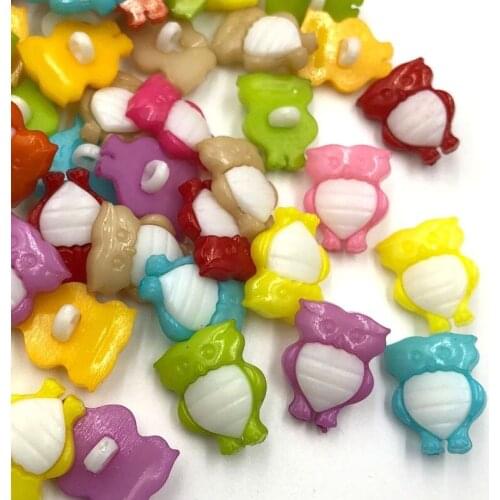 50/100pcs 18mm Owl Plastic Buttons Sewing Blackhole DIY Crafts PT150