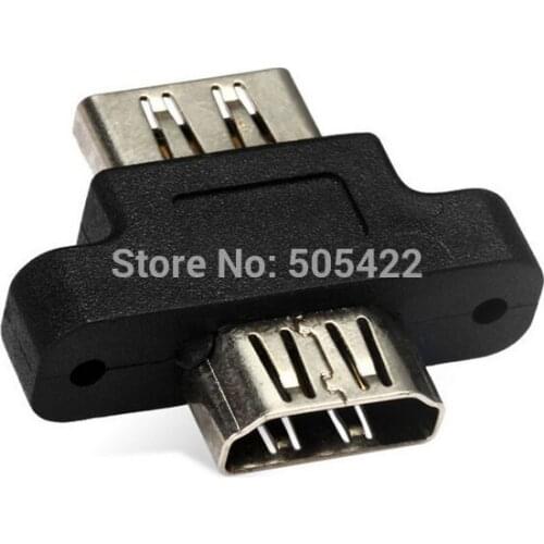 500pcs/lot Wholesale HDMI Female to Female Panel Mount Extension Adapter Coupler Extender for PS3 1080p 3D TV LCD