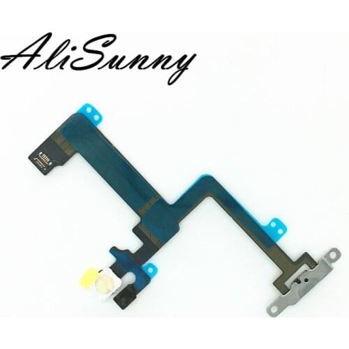 AliSunny 20pcs Power Flex Cable for iPhone 6 Plus 5.5'' On Off Button Microphone + Flash With Metal Bracket Replacement Parts