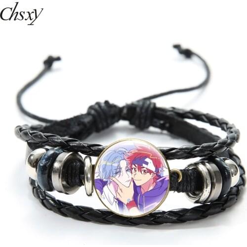 Anime SK8 The Infinity Beads Leather Bracelets Bangle Braided Bracelet Wristbands For Women Men Adjustable Unisex Jewelry Gifts