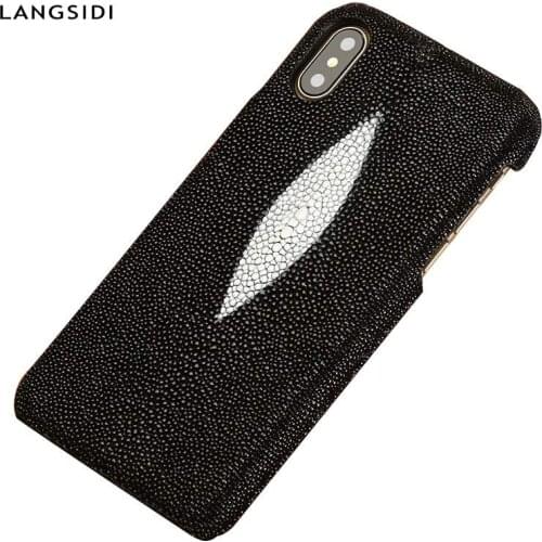 Genuine Stingray Leather Phone Case for iPhone XR X XS XS 12 Pro MAX 12 Mini 11 Pro Max Luxury Case For iPhone 6s SE 7 6 8 Plus