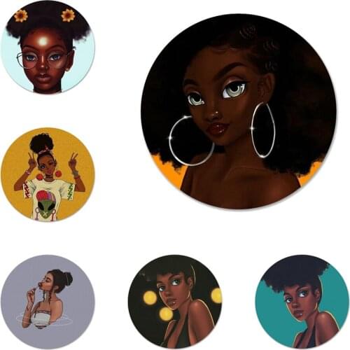 Black Girl Icons Pins Badge Decoration Brooches Metal Badges For Clothes Backpack Decoration