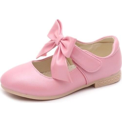 CUZULLAA Quality Children Shoes Girls Princess Bow Shoes Autumn Big Girls Fashion Sneakers Kids Flat Shoes 3 Color Size 26-36