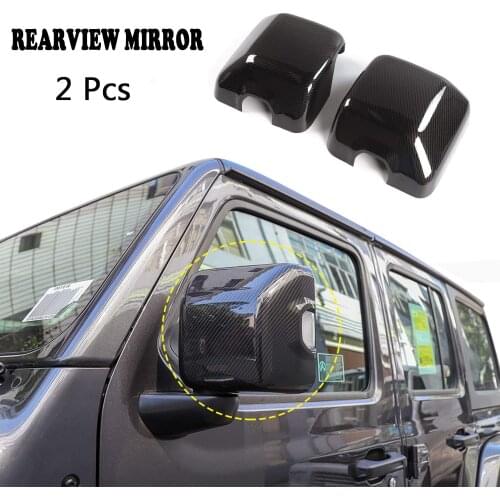 2 Pcs Rearview Mirror Decorative Cover Reversing Mirror Protective Cover Sticker For Jeep Wrangler JL JLU 2018 2019 2020