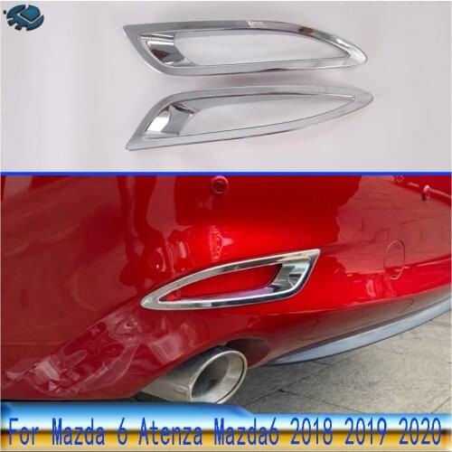 For Mazda 6 Atenza 2018 2019 2020 Car Accessories ABS Chrome Rear Reflector Fog Light Lamp Cover Trim Bezel Frame Styling
