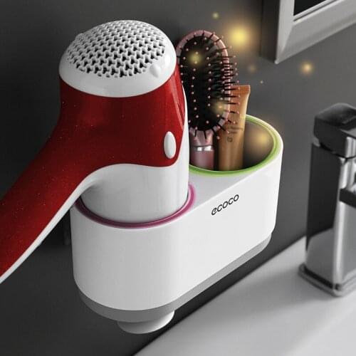 Hands Free Hair Dryer Holder Storage Box Curling Iron Shelf For Bathroom Organizer Storage Rack Bathroom Accessories Set Home