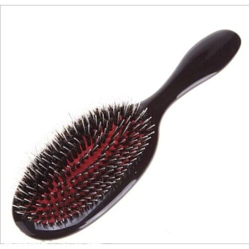 Boar Bristle & Nylon Hair Comb Mini ABS Handle Anti-static Oval Hair Scalp Massage Comb Hairbrush Salon Hair Brush Styling Tool