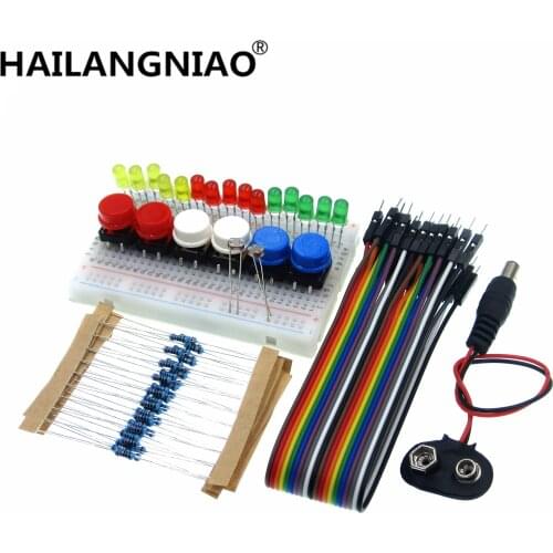 HAILANGNIAO 10set Starter Kit uno r3 mini Breadboard LED jumper wire button