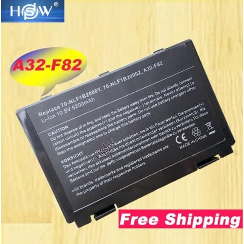 HSW 6cell laptop Battery For Asus A32-F52 A32-F82 A32 F82 K40 K40in K50 K50in k50ij fast shipping