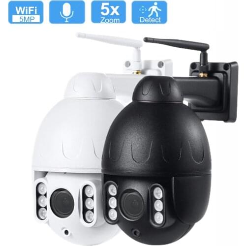 5MP Wifi PTZ Dome Camera H.265 Motion Detection Wireless IP Camera Outdoor Waterproof IP66 Audio 2MP 5X Zoom P2P Security Kamera