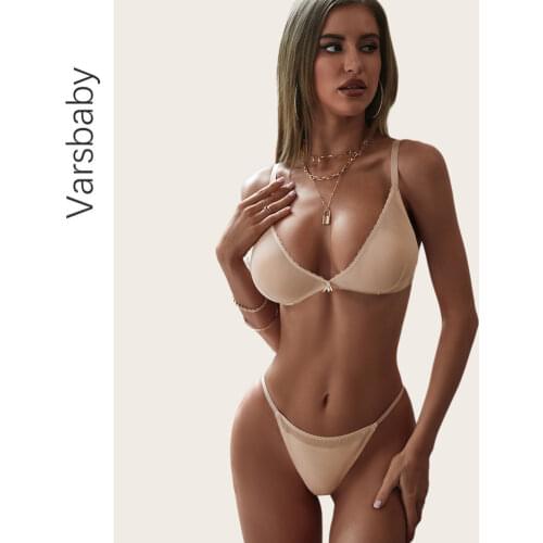 Varsbaby sexy see through thong lace thin bra thong lace lingerie set ladies underwear gift bra set