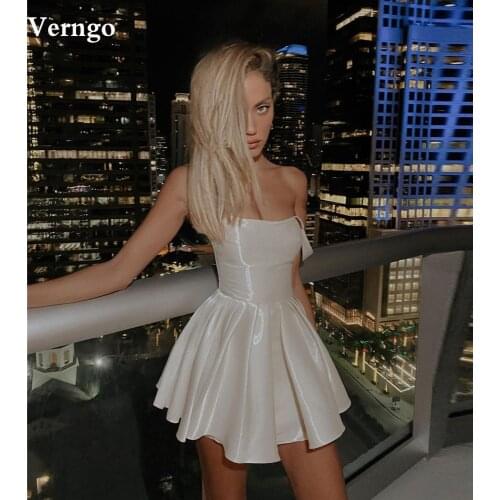 Verngo Off White Mini Cocktail Party Dresses Off the Shoulder Short Prom Dress Night Club Sexy Dress Outfit Garment Cloth