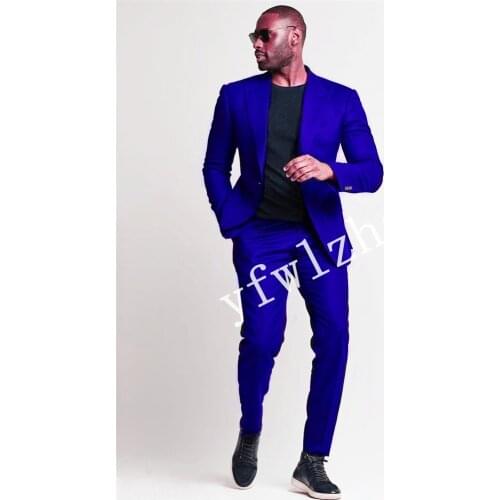 Handsome One Button Groomsmen Peak Lapel Groom Tuxedos Mens Wedding Dress Man Blazer Prom Dinner (Jacket+Pants+Tie) A205