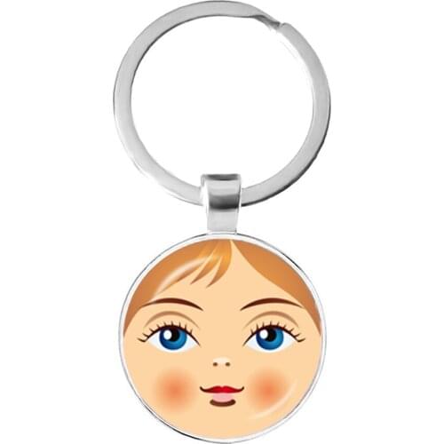 Матрёшка matryoshka Russian Keychain Photo 25mm Glass Dome Metal Key Chain For Women Mens Jewelry Gifts
