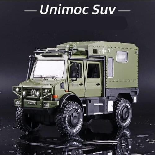 1/28 Benzs UNIMOG U4000 Motorhome Alloy Touring Car Model Diecast Simulation Metal Toy Off-road Vehicles Model Children Toy Gift