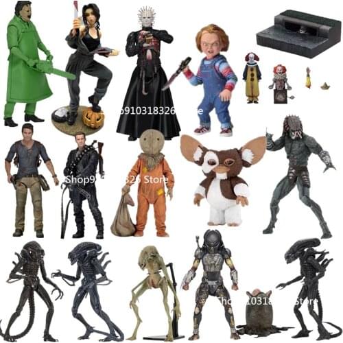 Alien Figure Hellralser Gremlins Michael Myes Predater Trick Treat Chainsaw Model PVC Action Figures Toy Doll kids gift 18cm