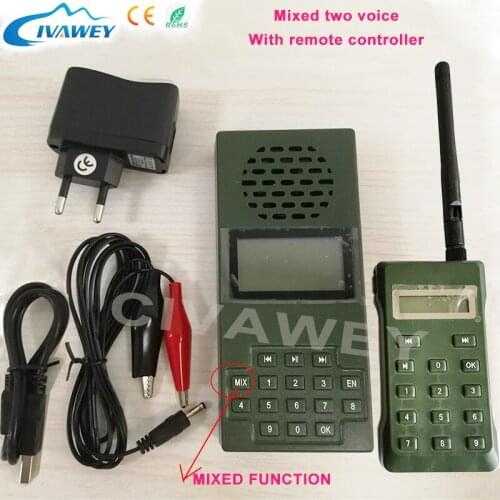20W Mixed voice with remote controller hunting bird animals voice decoy caller mp3 player with timer on off