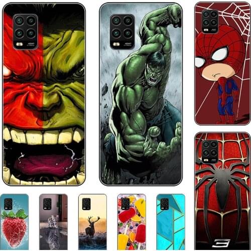 Soft Case For Xiaomi Mi 10 Lite 5G Phone Cover For Xiaomi 10 Mi 10 Pro 5G Cartoon Fundas Super Hero Coque Bumper Cat Shell
