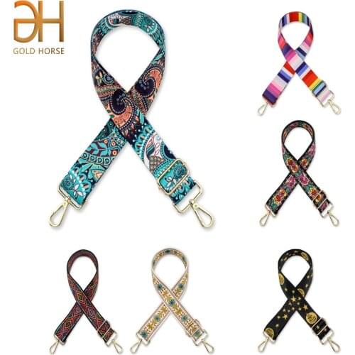 Nylon Bag Strap Woman Colored Straps for Crossbody Messenger Shoulder Bag Accessories Adjustable Embroidered Belts Straps