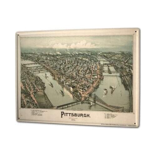 Nostalgic Tin Sign Pittsburgh Vintage Decoration Metal Poster Retro Tin Sign 12 x 8