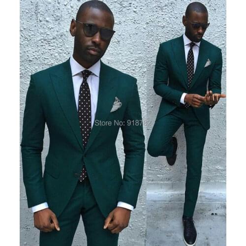 Latest Coat Pant Designs 2017 Groom Suit Dark Green Tuxedos Mens Suit Best Man Slim Fit Wedding Suits For Men (Jacket+Pants+Tie)