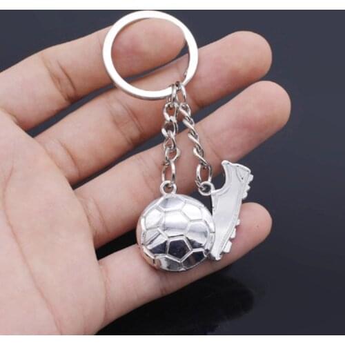 New Soccer Shoes Football Ball Stainless Steel Metal Keychain Key Chain Ring Gift Football