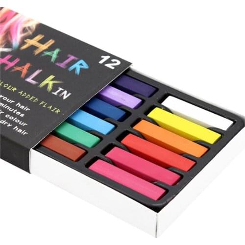 12pcs Disposable Hair Chalk Mild And Non-irritating Temporary Hair Dye Hair Chalk Pens maquiagem