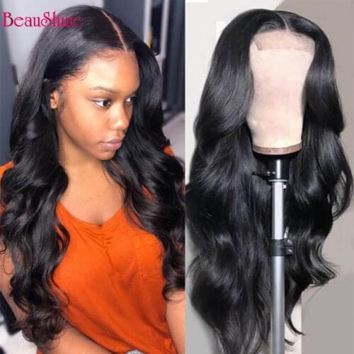 30inch Brazilian Body Wave Human Hair Wigs 5x5 6x6 Lace Closure Wig 180 Density Pre Plucked Lace Front Wigs Beaushine hair
