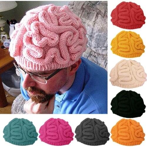 Spoof Horror Brain Knitted Hat Funny Warm Cap Party Headwear Photography Props