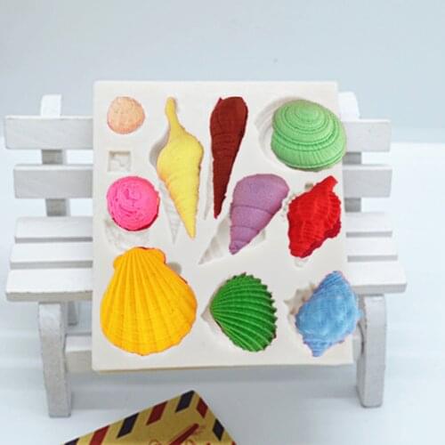 Conch Shell Cake Decorating Tools DIY Sea Fondant Candy Silicone Resin Molds For Baking Chocolate Mold Cake Tools M043