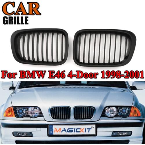 MagicKit Car Racing Grills Matte Front Kidney Grille for BMW 3-Series E46 Coupe 316i 318i 323i 320i 1998 1999 2000 2001 Facelift