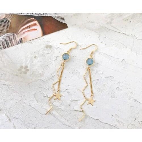 Asymmetric star Earrings For Women Star ball Sweety Girl Ear clip Gift B1090