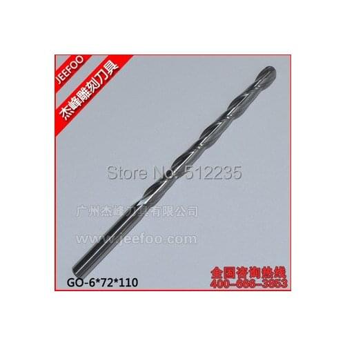 6*72*110L 2 Flutes Ball Nosed Carbide End Mills/ CNC Cutting Tools/ Mill Bits/ CNC Router Tools For Engraving Machine