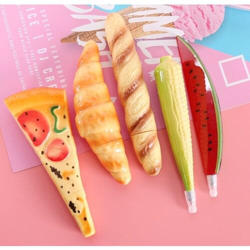 Luxury Creative Pizza Ball Pen Simulation Bread BallPoint Pens Stationery Office School Writing Supplies For Teachers' Day Gift