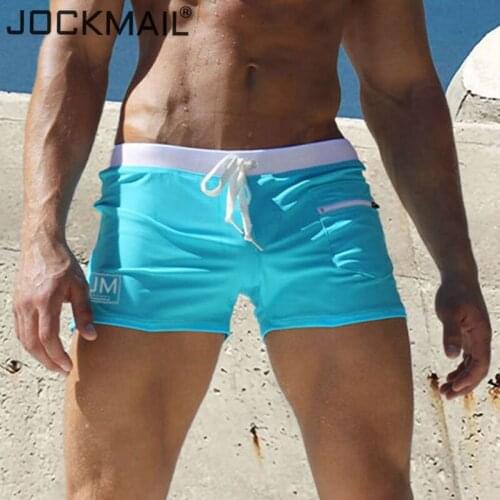 JOCKMAIL Summer Padded Swimsuit Men Swimwear Push Up Cup Gay Mens Swim Briefs Sexy Boxers Hombre Beach Shorts Sunga Masculina
