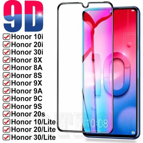 9D Full Screen Protective Glass For Huawei Honor 10 20 30 Lite 10i 20i 30i 8X 8A 8S 9X 9A 9S 9C 20S 30S Tempered Glass Film Case