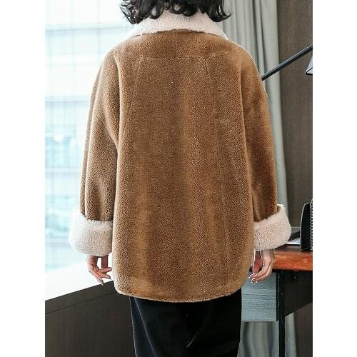 Sheep Shearing Coat Women 2020 Real Fur Coat Female Long Jacket Winter Warm Lamb Fur Coats casaco feminino TopsLX2429