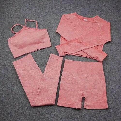 Women Seamless Yoga Set Gym Outfits Workout Wear Suits Fitness Sportwear Sports Suits Clothing Tracksuit Athletic