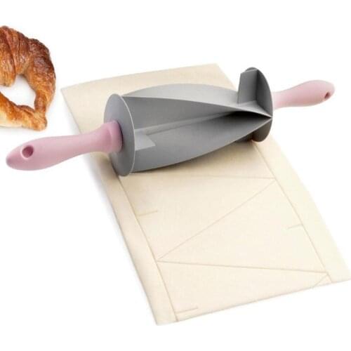 1pc Adjustable Blade Roller Pin Croissant Cutter Multi-function Slicer Bread Stainless Set Croissant Cutter Steel Dough Bre G3W9