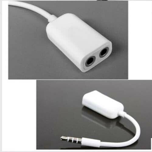 10pcs Earphone Y Splitter 3.5mm AUX Auxiliary Jack Audio Headphone Cable White