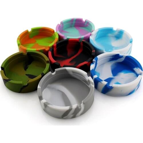 10pcs Silicone Smoke Ashtray 83mm Ashtray Circular Shape Diameter Smoke Herb Tobacco Accessories Cigarette Case As Gift